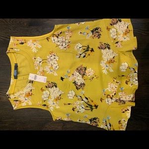 Anthropologie yellow flower tank